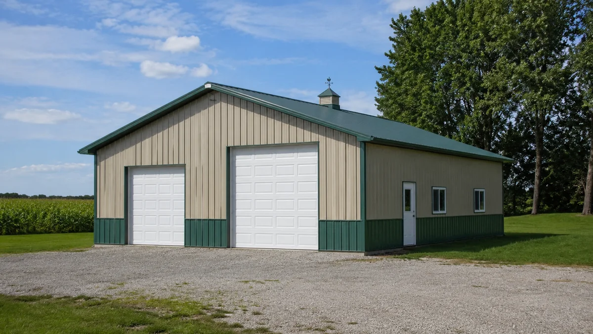 30x40 steel building and metal building exterior example for 30×40 Farm Utility Building Layout