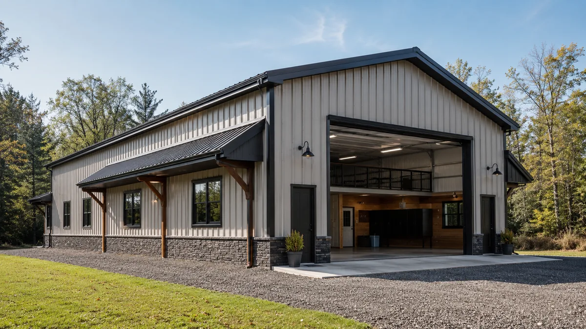 40x50 steel building and metal building exterior example for 40×50 Toy Barn Layout
