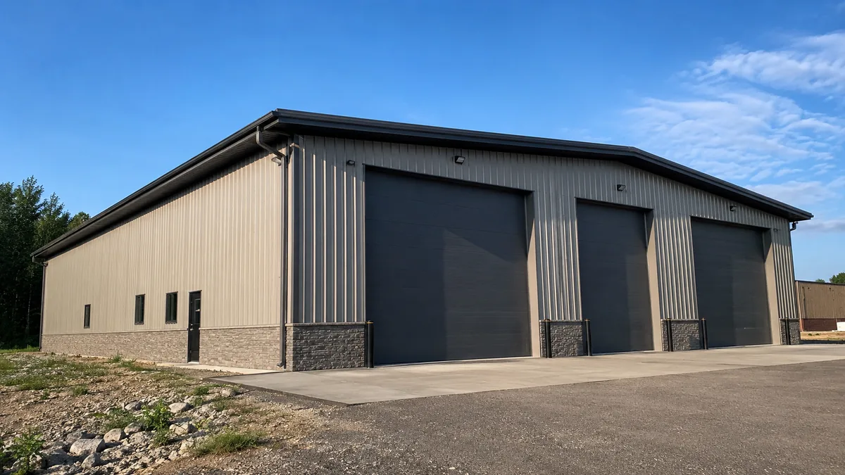 40x60 steel building and metal building exterior example for 40×60 Truck Storage Layout