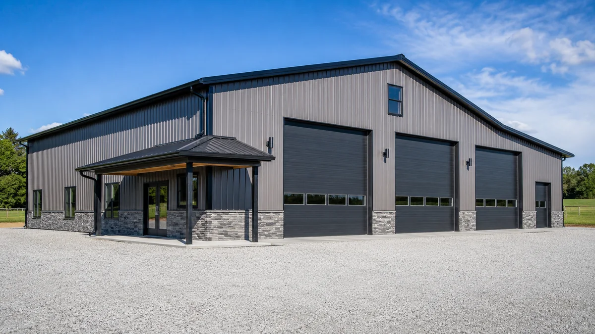 Commercial fleet steel building shop example