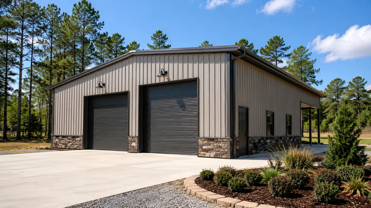 40x60 metal building garage and workshop example