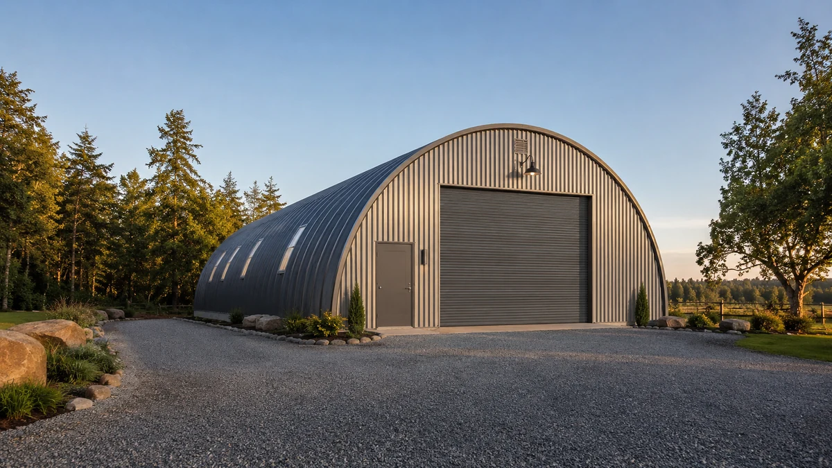 Photo style Quonset hut steel building example