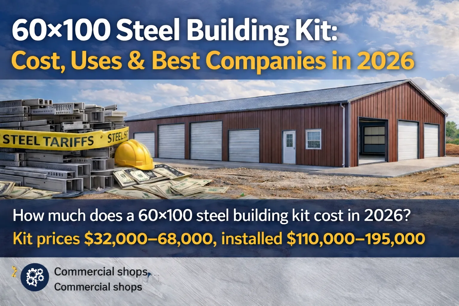 60x100 steel building kit cost, uses & best companies in 2026