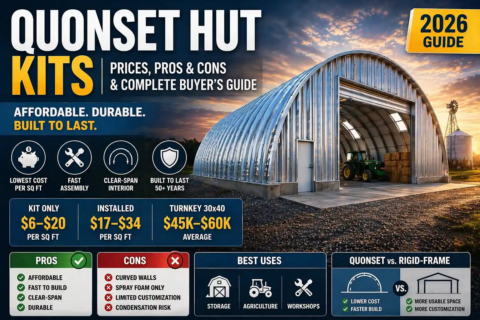 Quonset Hut Kits: Prices, Pros & Cons and Complete Buyer’s Guide for 2026