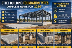 steel building foundation types