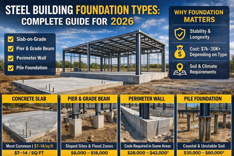 steel building foundation types