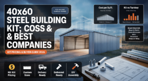 40x60 steel building kit cost infographic - SteelBuildingKit.com independent buyer guide