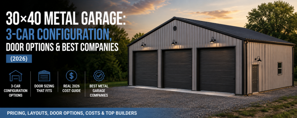 30x40 Metal Garage: 3-Car Configuration, Door Options & Best Companies (2026) 24 30×40 Metal Garage