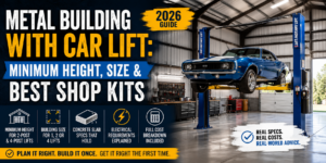 Metal Building with Car Lift