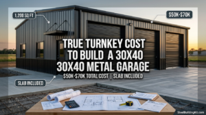 True Turnkey Cost To Build A 30x40 Metal Garage