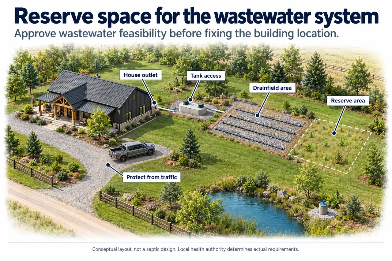 Barndominium septic drainfield reserve site plan.